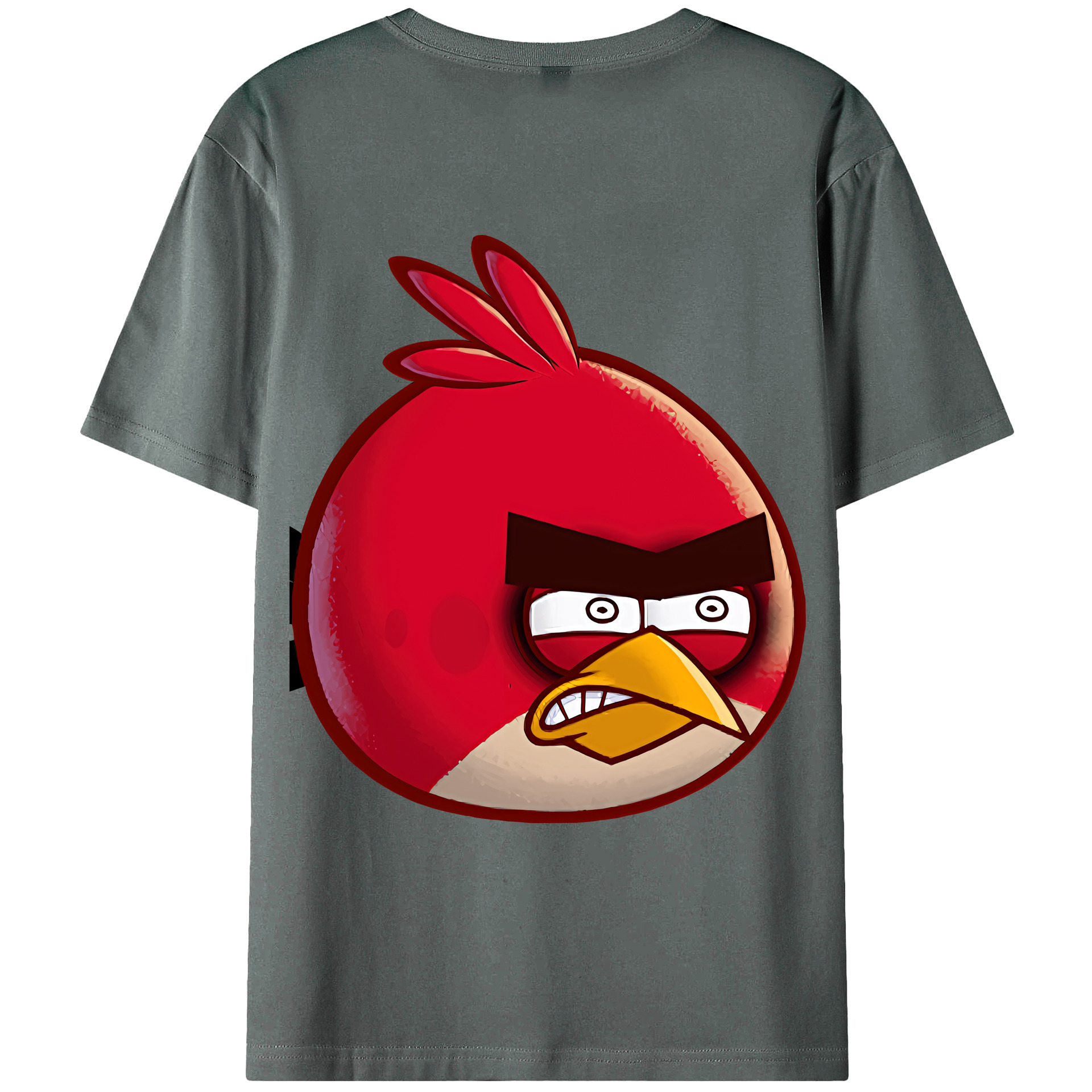 （画像用） Angry Birds アングリーバード 綿100％ メンズ半袖Tシャツ（バックプリント） 通気性